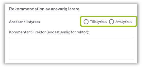 L&auml;rare kan innan ha tillstyrkt eller avstyrkt