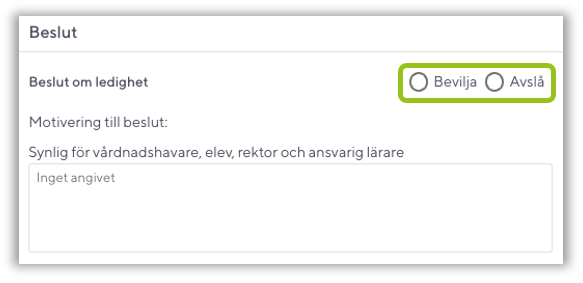 Bevilja eller avsl&aring;