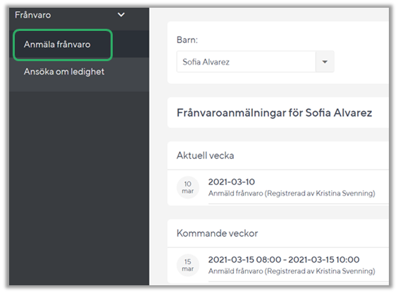 Bild visar hur man kommer till Anm&auml;la fr&aring;nvaro