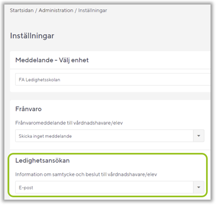 Valt aviseringssätt