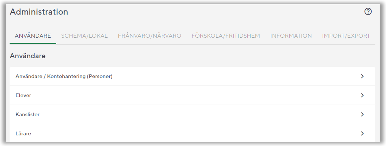 Som administrat&ouml;r har du tillg&aring;ng till tabeller med anv&auml;ndare och personuppgifter
