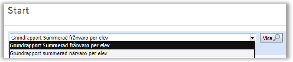 Under Sammanst&auml;llningen finns tv&aring; varianter av grundrapporter. B&aring;da rapporterna g&aring;r att ta fram f&ouml;r en grupps elevinneh&aring;ll vid en tidigare tidpunkt och d&aring; kan ocks&aring; arkiverade grupper/elever inkluderas.