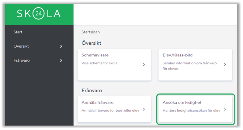 Widget ans&ouml;ka om ledighet