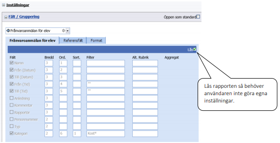 Avmarkera Kommentar och Rapport&ouml;r