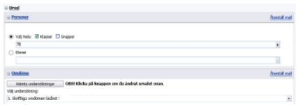 V&auml;lj klass, unders&ouml;kning